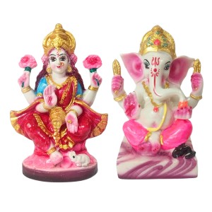 Laxmi Ganesh Murti for Diwali Puja | Hindu Goddess Laxmi & God Ganesha Idol | Home, Office & Temple Decoration | Spiritual Gift Item for Festivals