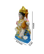 Hi Tech Sales Goddess Maa Saraswati Idol, Saraswati Vidya-Devi Murti/Statue/Figurine/Showpiece for Religious Pooja Gift Item, Temple/Pooja, Decoration, Home, Study Room(4inch)