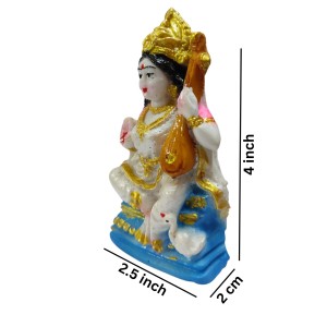 Hi Tech Sales Goddess Maa Saraswati Idol, Saraswati Vidya-Devi Murti/Statue/Figurine/Showpiece for Religious Pooja Gift Item, Temple/Pooja, Decoration, Home, Study Room(4inch)
