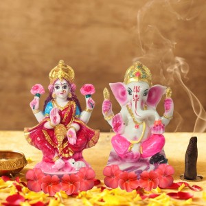 Laxmi Ganesh Murti for Diwali Puja | Hindu Goddess Laxmi & God Ganesha Idol | Home, Office & Temple Decoration | Spiritual Gift Item for Festivals