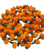 Hitech Sales 10 Woolen Artificial Long Marigold Fluffy Flower Garland Strings for Home Decoration, Pooja Mandir Decor Genda Phool for Wedding and Festivals, Diwali (40 inch) (Orange)