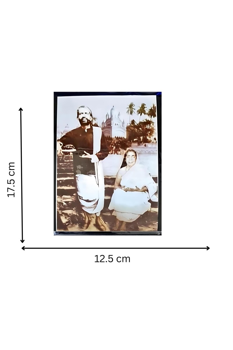HITECH Sales SRI RAMKRISHNA SARADHA MA 7X5 Wood Laminated Photo with Wall/Back Support Mount Religious Photo Frame Versatile Décor for Wall, Table, Ideal for Gifts, Puja, and Living Room Ambiance