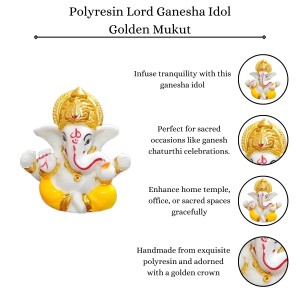 HiTechMart Lord Ganesha Mini Idol for Home, Office, Cardashboard – Divine Hindu God Ganpati Murti for Puja, Decor & Gifting – Vastu & Spiritual Blessings