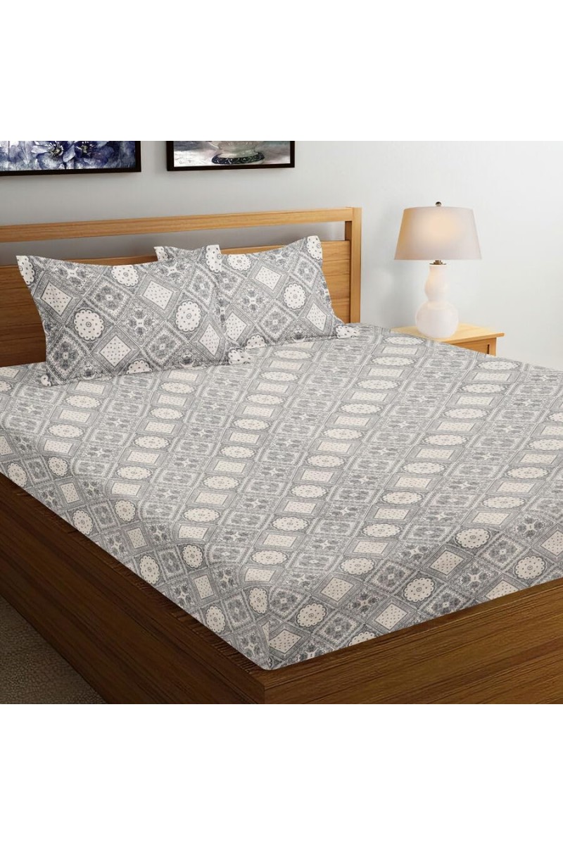 Hitech Sales Microfiber Double Bedsheet - Grey | Soft, Durable & Fade-Resistant | Ideal for Double Bed | Easy Care & Washable