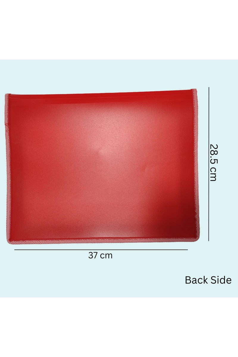 Hitech Sales Envelope Folder, Poly-Plastic A4 Documents File Storage Bag with Snap Button Certificate File Holder Document Folder for Certificates (A4) (Red)