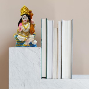 Hi Tech Sales Goddess Maa Saraswati Idol, Saraswati Vidya-Devi Murti/Statue/Figurine/Showpiece for Religious Pooja Gift Item, Temple/Pooja, Decoration, Home, Study Room(4inch)