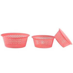 Hitech Home One Desire Pink Plastic Basket (Set of 3)