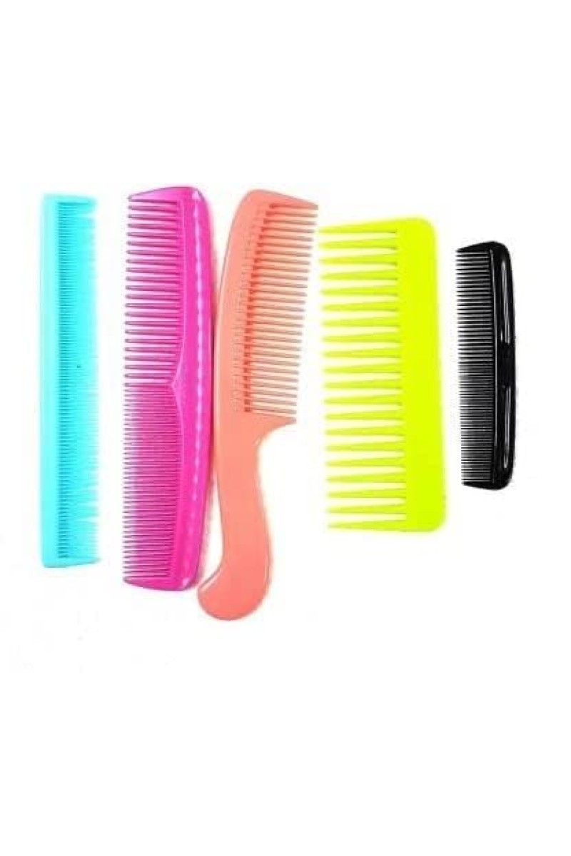 Hair Combs Set – Pack of 5 Unisex Combs for Men & Women | Includes Pocket,Wide Tooth Shampoo, Dressing, Handle & Ladies