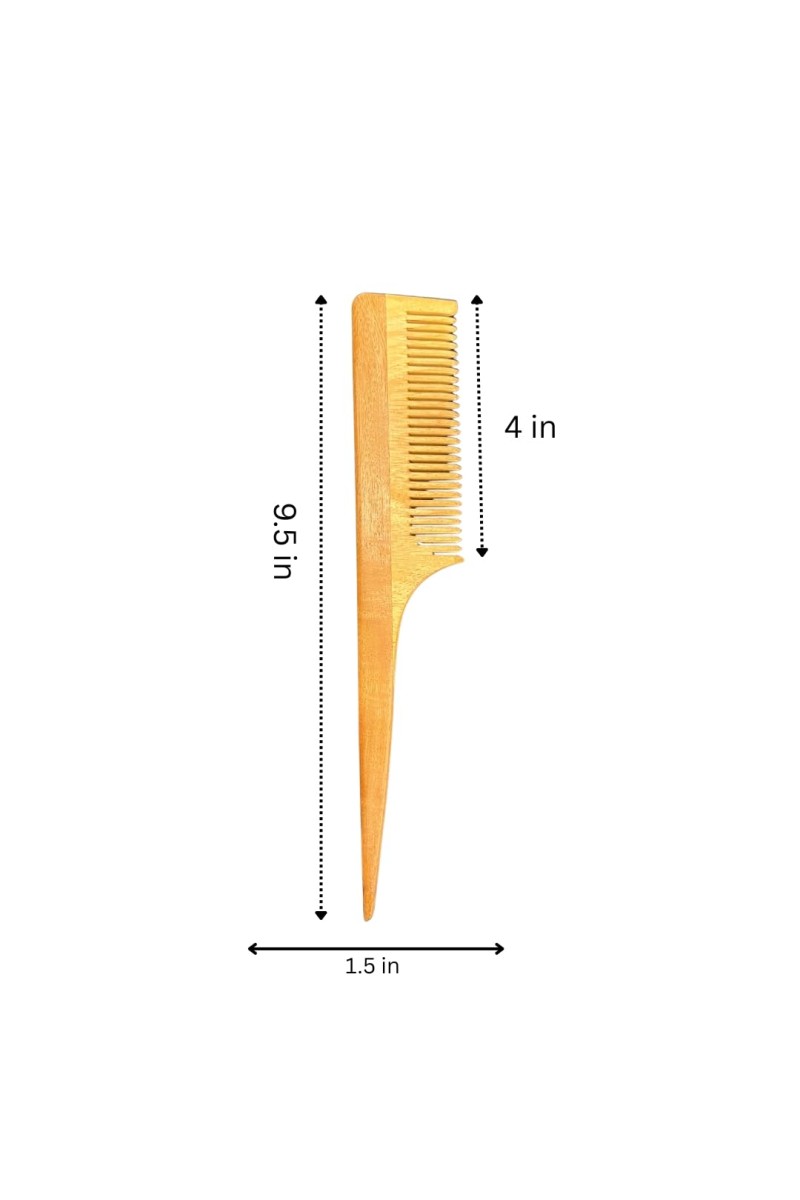 Neem Wooden Comb Natural Anti-Dandruff Scalp Care Hair Growth Wide Tooth Detangler for Men Women Kids Beard Styling.