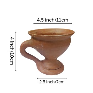 Handcrafted Clay Dhunuchi for Puja – Traditional Terracotta Incense Holder for Religious Rituals & Ceremonies