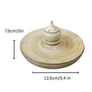 Handcrafted Wooden Dhoop Dani | Traditional Incense Burner with Lid – Natural Finish