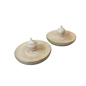 Handcrafted Wooden Dhoop Dani | Traditional Incense Burner with Lid – Natural Finish