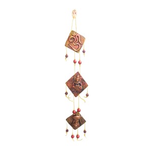 Hindu Wall Hanging Decorative Showpiece with Om & Ganesha | Spiritual Door Hanging for Home Temple, Pooja Room & Living Room Décor (Triangular)