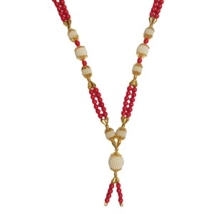 Handmade Moti Mala Artificial Multicolor Pearl Garland | Decorative Haar for God Idol, Temple & Home Décor (16 inch)