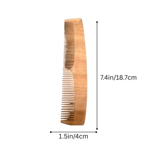 Wooden Neem Comb for Hair | Natural Anti-Static Wooden Hair Comb | Wide & Fine Teeth | Reduces Hair Fall & Dandruff | Unisex (combo of 2)