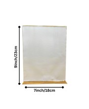 Acrylic Display Stand for Tabletop – Clear Vertical Menu & Sign Holder, Double-Sided Display for Restaurants, Shops, Offices, Events & Photo Frame Use (1 Pc)