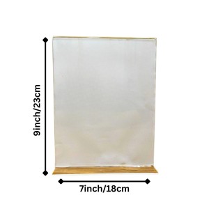 Acrylic Display Stand for Tabletop – Clear Vertical Menu & Sign Holder, Double-Sided Display for Restaurants, Shops, Offices, Events & Photo Frame Use (1 Pc)