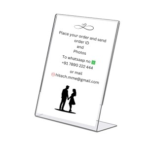 Acrylic Tent Card Holder, Slanted L Shape Menu Display Stand, Clear Portrait Frame for Desk, Photo, Flyer, Document, Paper Display, 3MM Premium Cast Acrylic Signage Stand, A4 Size/3Pcs