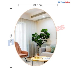 Hitech Sales Oval Wall Mounted Mirror 29.5 x 39 cm Modern Decorative Mirror for Bathroom, Living Room, or Bedroom (Vertical & Horizontal Use)