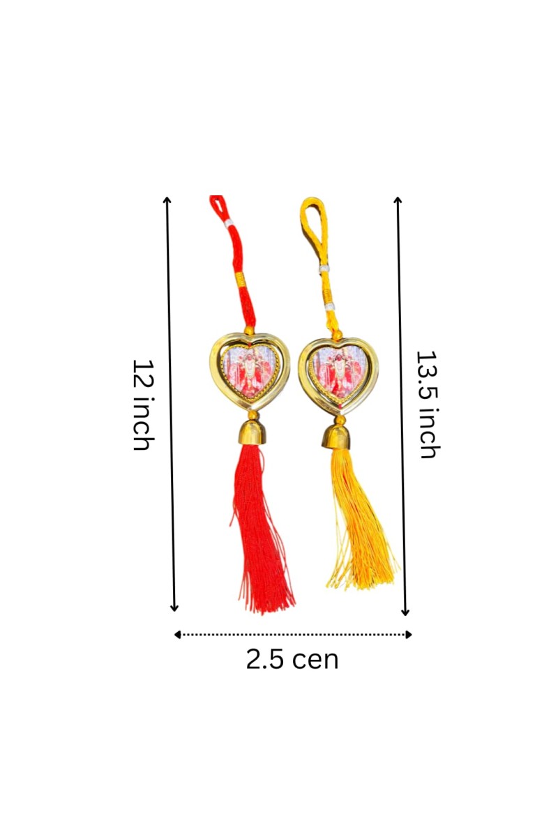 Indian Art Crafts Hanging Charm Plastic Multicoloured Ethnic Decorative Ornament Home Decor 12.inch/2.5 centimetres,13.5/2.5 centimtres.