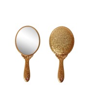 Makeup Plastic Portable Hand Mirror | Compact Handheld Mirror for Travel, Beauty, and Daily Use (Brown)