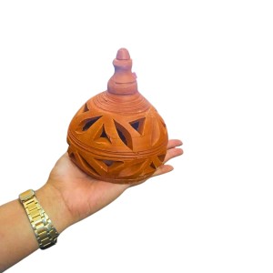 Clay Terracotta Diya for Puja & Diwali | Handmade Earthen Oil Lamp for Home Temple, Festival & Spiritual Décor (23inch/7.5cm)