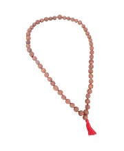 HiTechMart 5 Mukhi Rudraksha Mala Hindu Prayer Meditation Rosary with Red Tassel