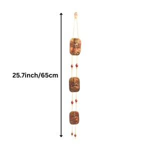 Handcrafted Terracotta Hindu Deity Hanging with Ganesha Design | Decorative Wall Hanging for Home, Entrance & Temple Decor | Traditional Door Hanging | Copper Finish Ornament