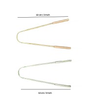 Stainless Steel & Copper Tongue Cleaner Set of – 7 Pack Oral Hygiene Tongue Scrapers for Adults Anti-Gag Design for Fresh Breath
