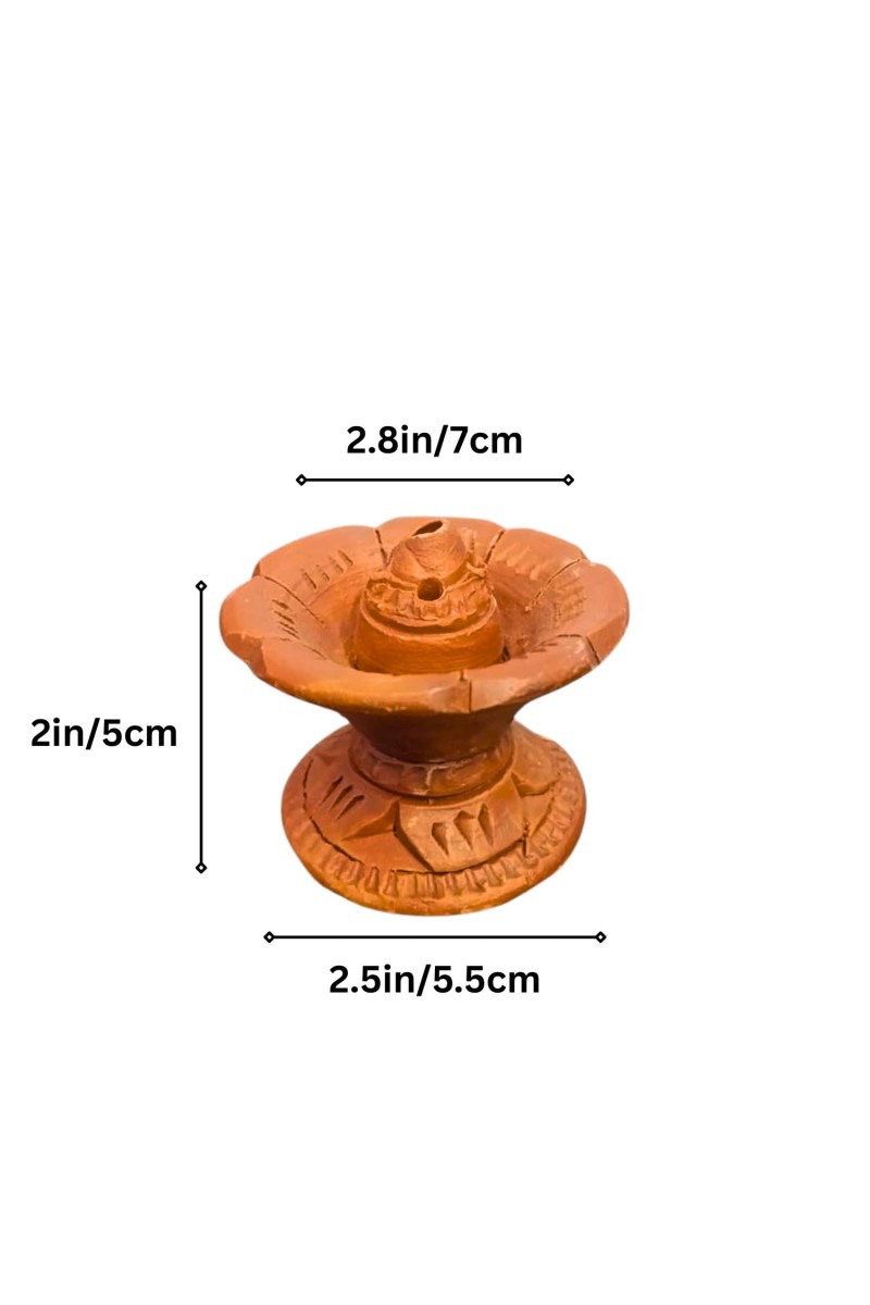 Handmade Terracotta Dhoop Dani for Puja | Clay Incense Burner for Dhoop | Traditional Mitti Dhoop Stand for Home Temple & Mandir