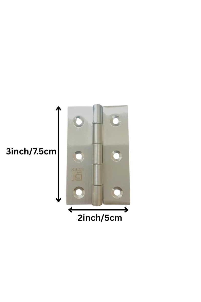 Stainless Steel Door Hinges (4 Pieces) – Durable 3 Inch Butt Hinges for Doors, Cabinets & Windows | Rust-Free, Smooth Movement, Heavy Duty Hardware Fittings (3x2 inch)