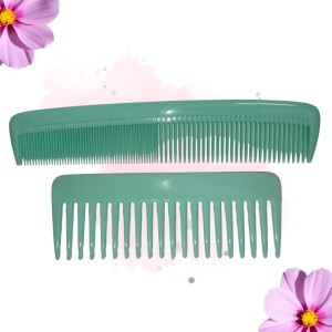 Hi Tech Sales Green Dressing Hair Comb & Wide Tooth Shampoo Comb for Men & Women | Pack of 2 (Green)
