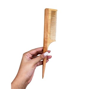 Neem Wooden Comb Natural Anti-Dandruff Scalp Care Hair Growth Wide Tooth Detangler for Men Women Kids Beard Styling.
