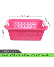 Plastic Laundry Basket with Handles – Durable, Ventilated Storage Hamper for Clothes and Home Organization (pink) Plastic Laundry Basket with Handles – Durable, Ventilated Storage Hamper for Clothes and Home Organization (pink)