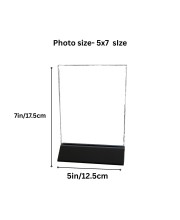 Clear Acrylic Photo Frame Stand | Transparent Crystal Photo Holder for Table & Desk Display | Modern Minimalist Picture Frame for Home, Office & Tabletop Photo Stand (5x7 size).