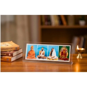 Acrylic Table Photo Stand for Desk,Sri Ramkrishna. Devi sarada ma. Swami vivekananda, Maa kaali Spiritual Photo Frame Stand, Multi Image Display Holder, Transparent Desk Decor for Home, Office & Pooja Room.