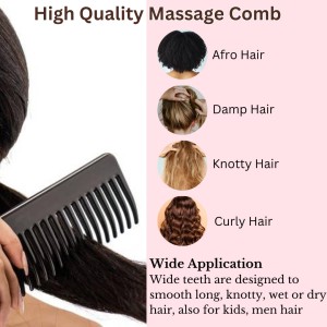 Hi Tech Sales Hair Wide Tooth Comb Detangling Frizz off detangler hair comb for Curly, long Hair & any type Hair, Wet, Dry. Shampoo Comb. Pack of 1 (Pink)