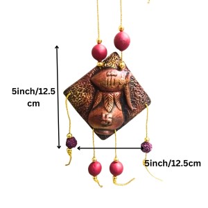 Hindu Wall Hanging Decorative Showpiece with Om & Ganesha | Spiritual Door Hanging for Home Temple, Pooja Room & Living Room Décor (Triangular)