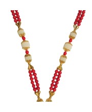 Handmade Moti Mala Artificial Multicolor Pearl Garland | Decorative Haar for God Idol, Temple & Home Décor (16 inch)