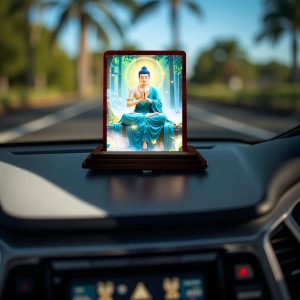 Car Desk/Table Top Lord Buddha Wooden Photo Stand 3x4 Inches, Compact & Stylish Spiritual Display For Car, Home & Office (Pack Of 1) (F14423) Car Desk/Table Top Lord Buddha Wooden Photo Stand 3x4 Inches, Compact & Stylish Spiritual Display For Car, Home & Office (Pack Of 1) (F14423)