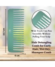 Hi Tech Sales Hair Wide Tooth Comb Detangling Frizz off detangler hair comb for Curly, long Hair & any type Hair, Wet, Dry. Shampoo Comb. Pack of 1 (Green)