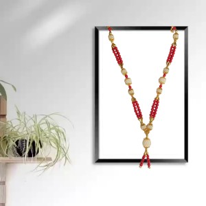 Handmade Moti Mala Artificial Multicolor Pearl Garland | Decorative Haar for God Idol, Temple & Home Décor (16 inch)