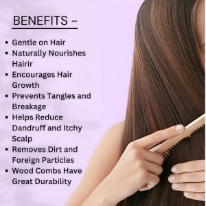 Hi Tech Sales Wooden Comb for Hair Growth, Hair fall & Dandruff Control (for Men & Women & all type of hair) Handcrafted Designer Comb, Hair Scalp Massager.
