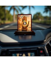 Car Desk/Table Top Lord Krishna Wooden Photo Stand 3x4 Inches, Compact & Stylish Spiritual Display For Car, Home & Office (Pack Of 1) (F14384)