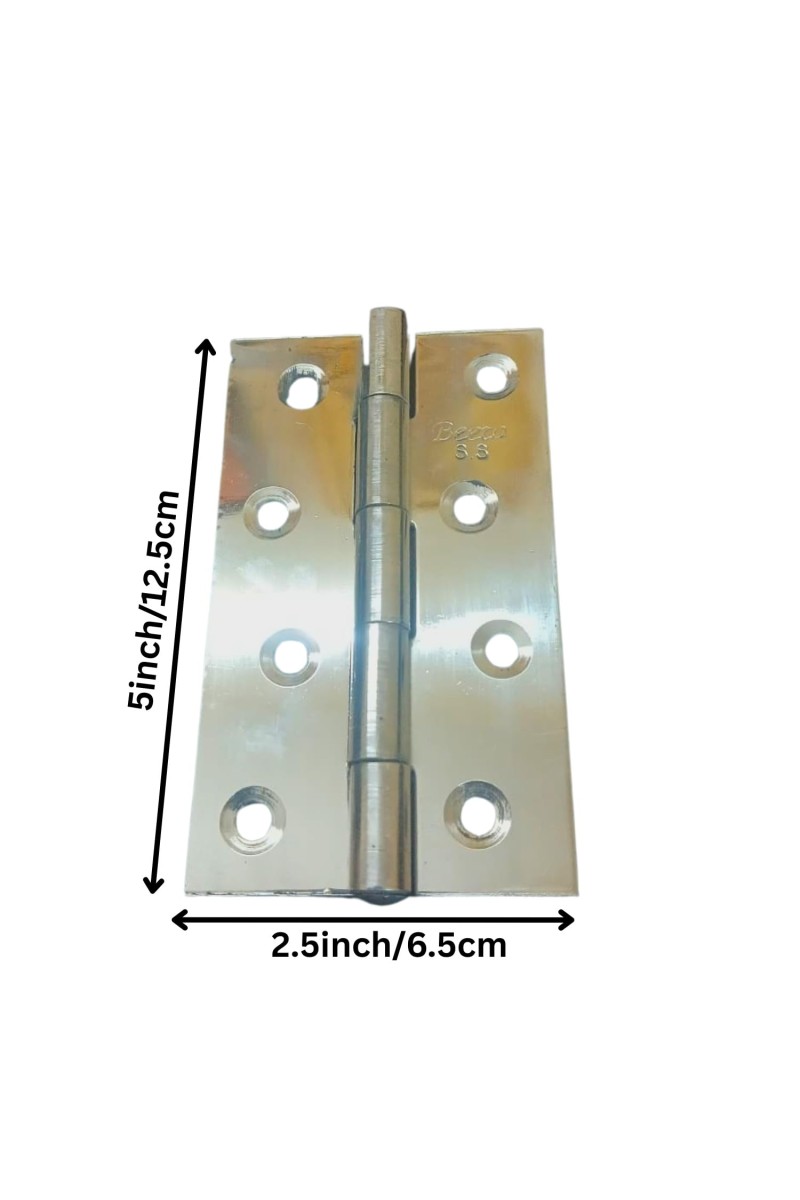 Stainless Steel Door Hinges – Heavy Duty Butt Hinges for Doors, Cabinets & Furniture | Rust-Resistant Smooth Movement | Pack of 4 (5 x2.5 inch)
