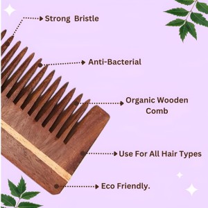 Hi Tech Sales Wooden Comb for Hair Growth, Hair fall & Dandruff Control (for Men & Women & all type of hair) Handcrafted Designer Comb, Hair Scalp Massager.