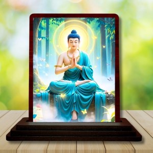 Car Desk/Table Top Lord Buddha Wooden Photo Stand 3x4 Inches, Compact & Stylish Spiritual Display For Car, Home & Office (Pack Of 1) (F14423) Car Desk/Table Top Lord Buddha Wooden Photo Stand 3x4 Inches, Compact & Stylish Spiritual Display For Car, Home & Office (Pack Of 1) (F14423)