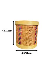 Handcrafted Bamboo Box | Woven Round Storage Container for Home, Kitchen & Décor | Natural Eco-Friendly Bamboo Craft Box Handcrafted Bamboo Box | Woven Round Storage Container for Home, Kitchen & Décor | Natural Eco-Friendly Bamboo Craft Box