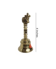 Brass Nandi Ghanti Ganti Bell for Home Mandir Puja 4 inch Brass Bell puja Religious Ceremonies Small Temple Rituals Religious inches