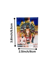 Acrylic Table Photo Stand with Dakshineswar Ma Kali, Sri Ramakrishna & Sarada Ma Image – Crystal Clear Decorative Display Frame for Home Temple, Office Desk & Car Dashboard
